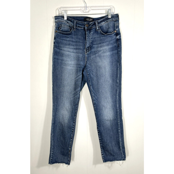 Judy Blue Chase Jeans High-Rise Raw Hem Relaxed Fit Cropped Size 11/30 JB88191 - Picture 1 of 13